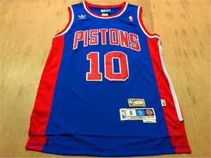 Maillot De Basket Detroit Pistons Dennis Rodman 10 Retro Engrener Bleu